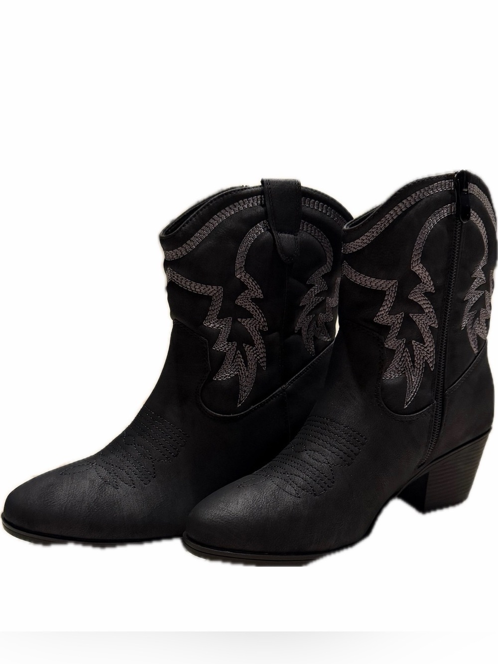 Brand new in the box Black Embroidered Ankle Boots